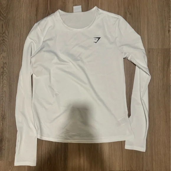 White Gym Shark Long Sleeve - Picture 1 of 2